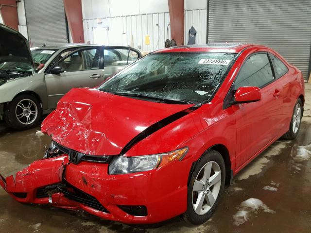 2HGFG12848H561826 - 2008 HONDA CIVIC EX RED photo 2