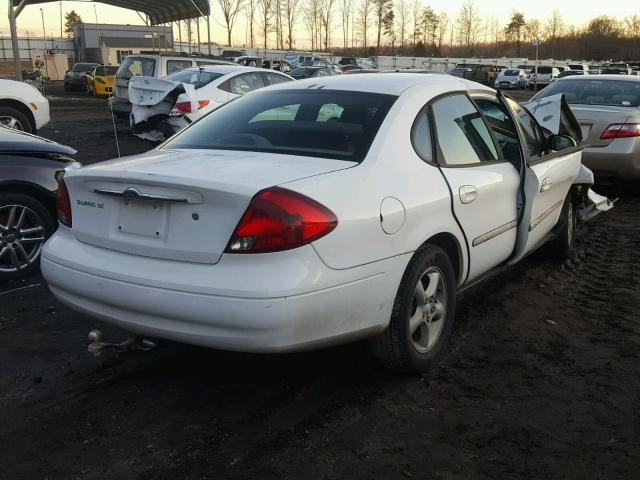 1FAFP53U91A168643 - 2001 FORD TAURUS SE WHITE photo 4