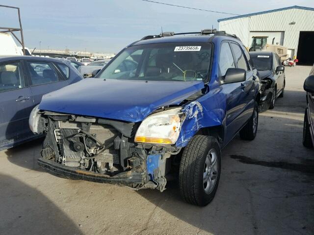 KNDJE723187472538 - 2008 KIA SPORTAGE E BLUE photo 2