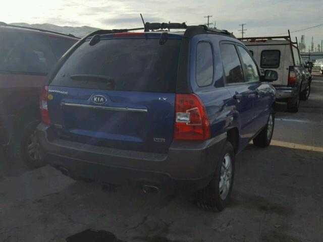 KNDJE723187472538 - 2008 KIA SPORTAGE E BLUE photo 4