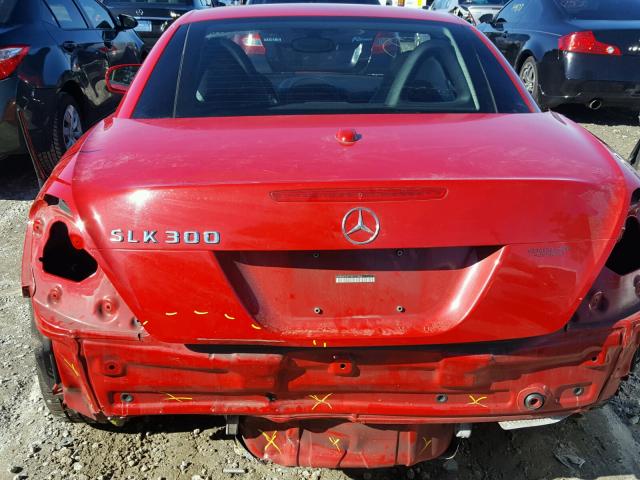 WDBWK54F79F212306 - 2009 MERCEDES-BENZ SLK 300 RED photo 6