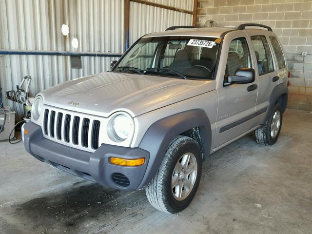 1J8GK48K23W725258 - 2003 JEEP LIBERTY SP SILVER photo 2