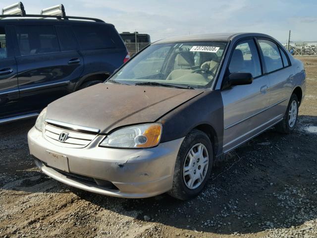 2HGES16552H598286 - 2002 HONDA CIVIC LX GOLD photo 2