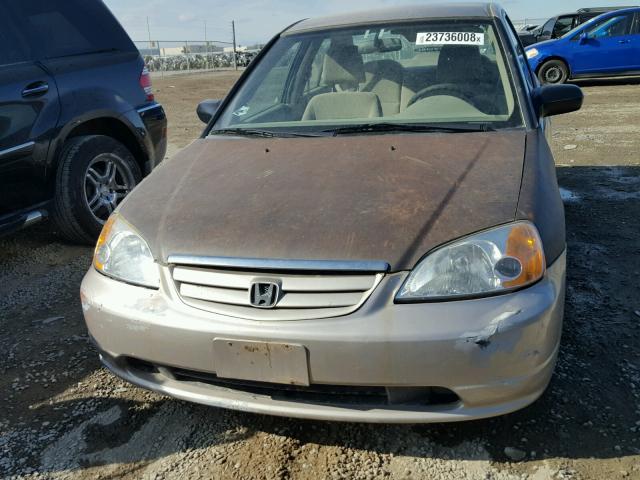 2HGES16552H598286 - 2002 HONDA CIVIC LX GOLD photo 9