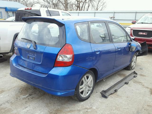 JHMGD38607S016774 - 2007 HONDA FIT S BLUE photo 4