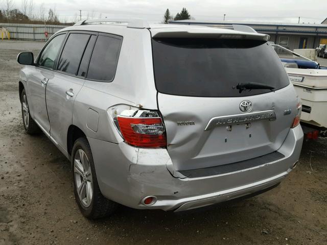 JTEEW41A482008357 - 2008 TOYOTA HIGHLANDER SILVER photo 3