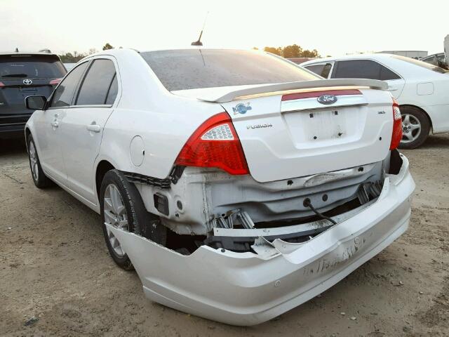 3FAHP0JA2AR402549 - 2010 FORD FUSION SEL WHITE photo 3