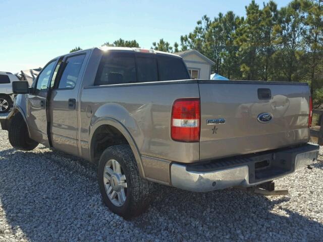 1FTPW12504KD39329 - 2004 FORD F150 SUPER TAN photo 3