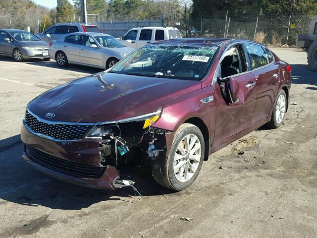 5XXGU4L31HG126538 - 2017 KIA OPTIMA EX MAROON photo 2