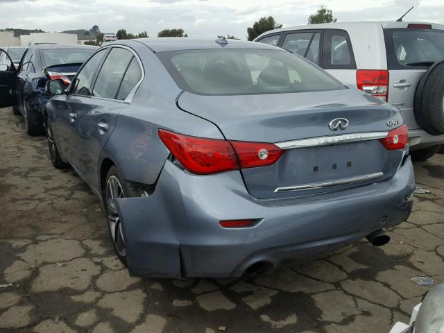 JN1BV7AP1EM691640 - 2014 INFINITI Q50 BASE BLUE photo 3