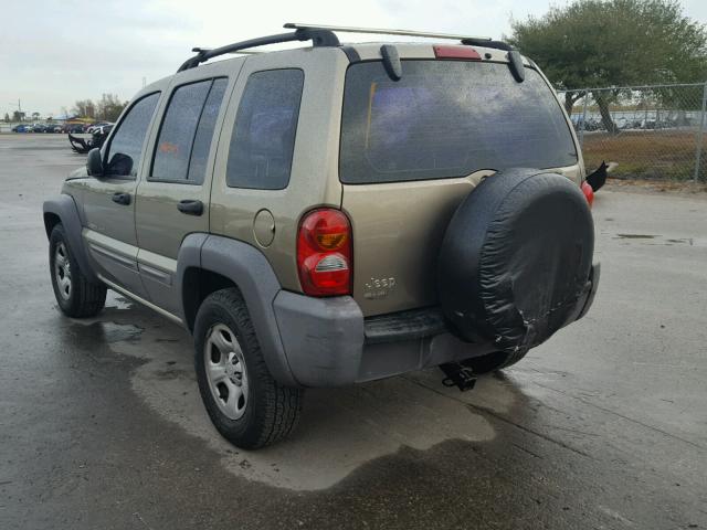 1J4GK48K93W578227 - 2003 JEEP LIBERTY SP TAN photo 3