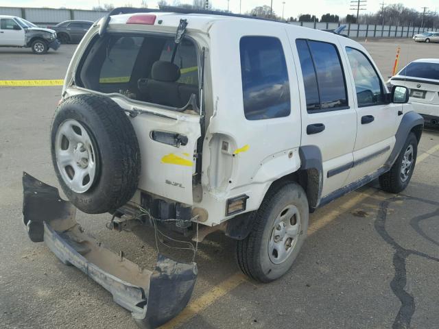 1J4GL48K55W692435 - 2005 JEEP LIBERTY SP WHITE photo 4