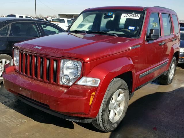 1C4PJLAKXCW159266 - 2012 JEEP LIBERTY SP BURGUNDY photo 2