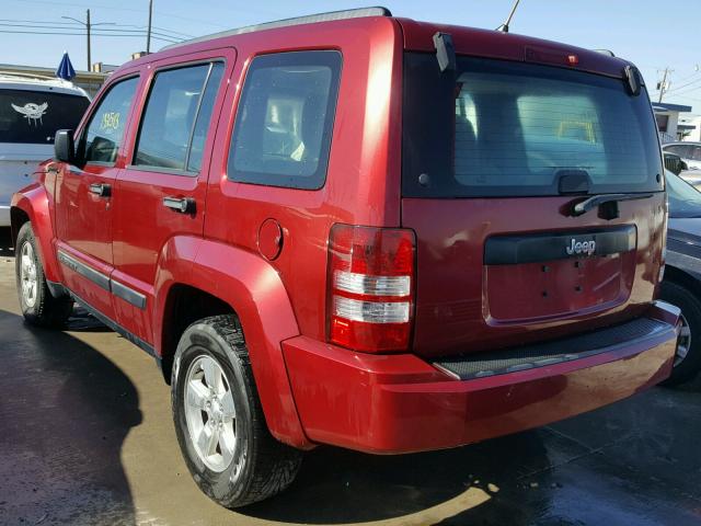 1C4PJLAKXCW159266 - 2012 JEEP LIBERTY SP BURGUNDY photo 3