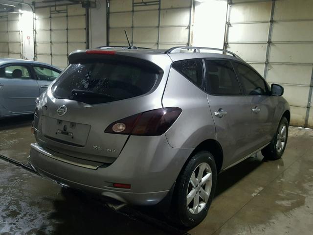 JN8AZ18W09W202893 - 2009 NISSAN MURANO S GRAY photo 4