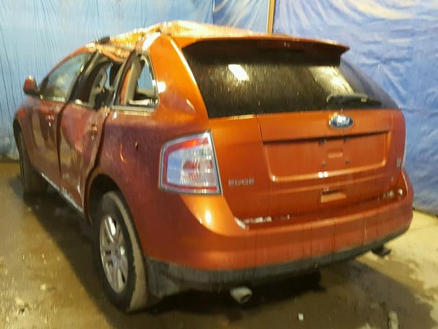 2FMDK48C78BA88312 - 2008 FORD EDGE SEL ORANGE photo 3