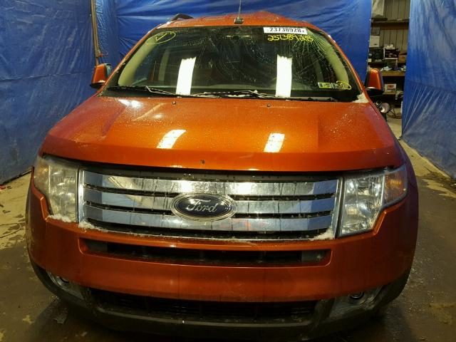 2FMDK48C78BA88312 - 2008 FORD EDGE SEL ORANGE photo 9