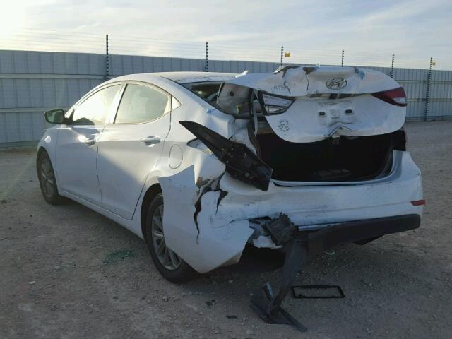 5NPDH4AE8EH489012 - 2014 HYUNDAI ELANTRA SE WHITE photo 3