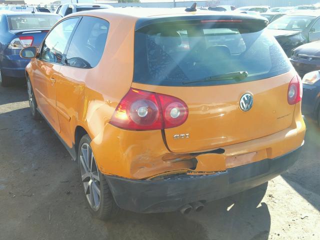 WVWFV71K17W154843 - 2007 VOLKSWAGEN NEW GTI FA ORANGE photo 3