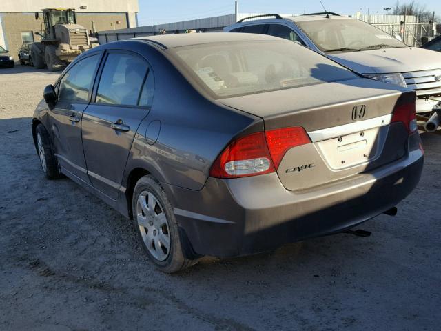 2HGFA16569H532671 - 2009 HONDA CIVIC LX GRAY photo 3