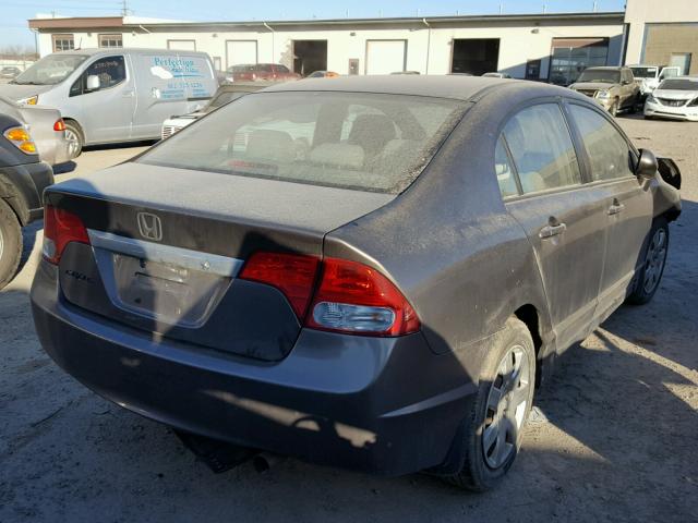 2HGFA16569H532671 - 2009 HONDA CIVIC LX GRAY photo 4