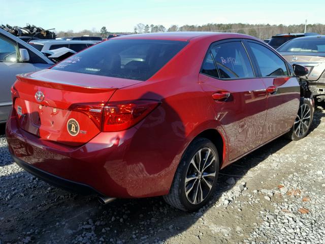 2T1BURHE4HC875942 - 2017 TOYOTA COROLLA L RED photo 4