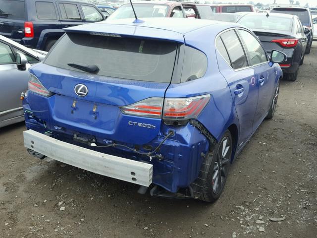 JTHKD5BH1D2170776 - 2013 LEXUS CT 200 BLUE photo 4