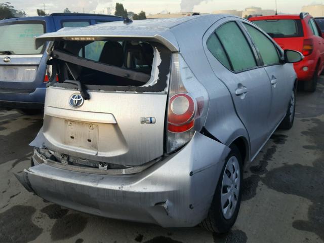 JTDKDTB36C1021021 - 2012 TOYOTA PRIUS C SILVER photo 4