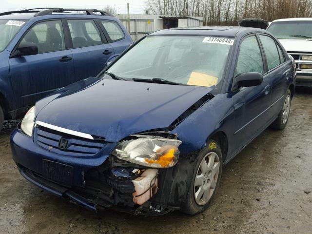 1HGES258X2L031107 - 2002 HONDA CIVIC EX ლურჯი ფოტო 2