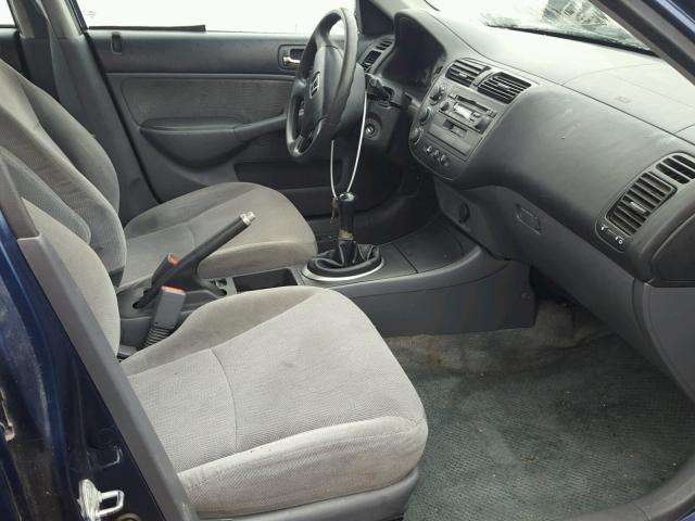 1HGES258X2L031107 - 2002 HONDA CIVIC EX ლურჯი ფოტო 5