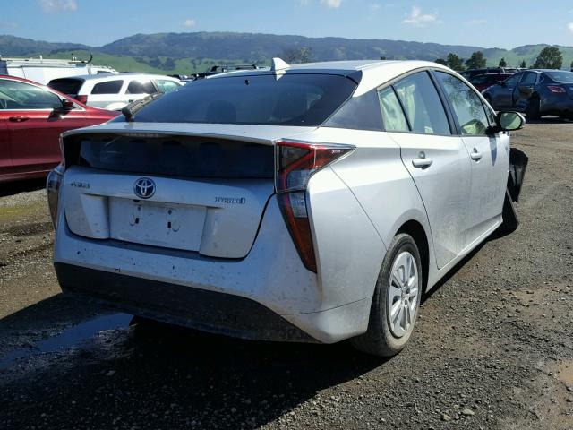 JTDKBRFU0G3511542 - 2016 TOYOTA PRIUS SILVER photo 4