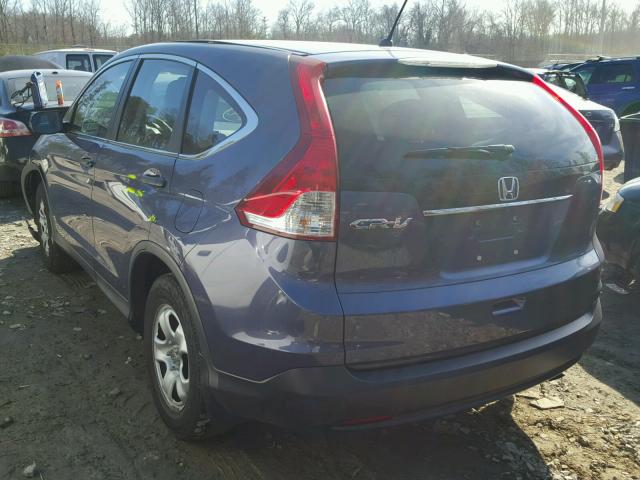 3CZRM3H31DG710497 - 2013 HONDA CR-V LX BLUE photo 3