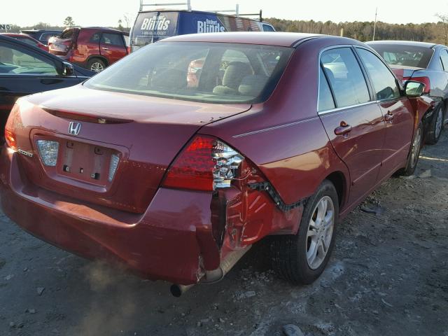 1HGCM56327A147622 - 2007 HONDA ACCORD SE RED photo 4