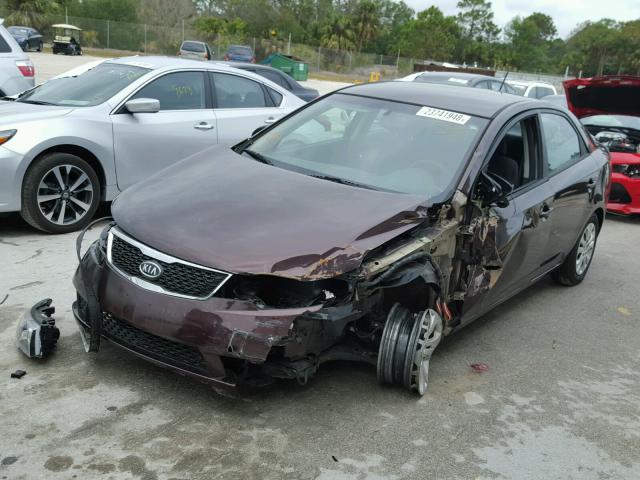 KNAFU4A21B5442245 - 2011 KIA FORTE EX BURGUNDY photo 2