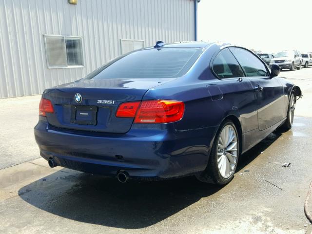 WBAKG7C50BE598128 - 2011 BMW 335 I BLUE photo 4