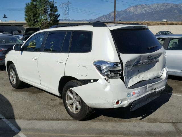 JTEDA41A992000752 - 2009 TOYOTA HIGHLANDER WHITE photo 3