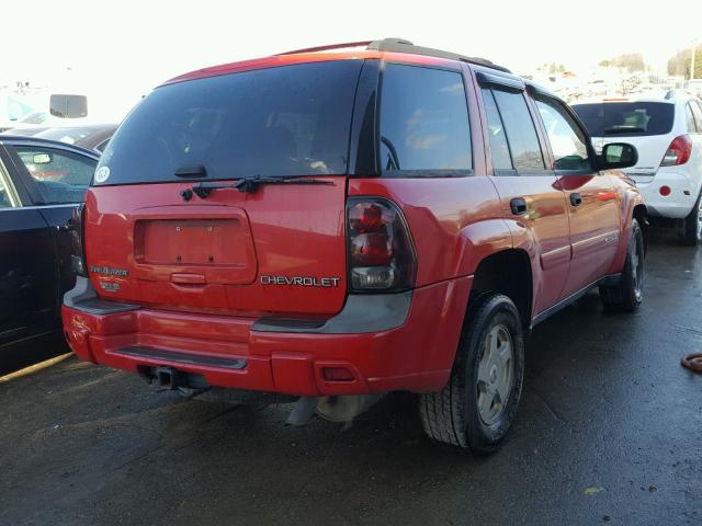 1GNDS13SX22516329 - 2002 CHEVROLET TRAILBLAZE RED photo 4