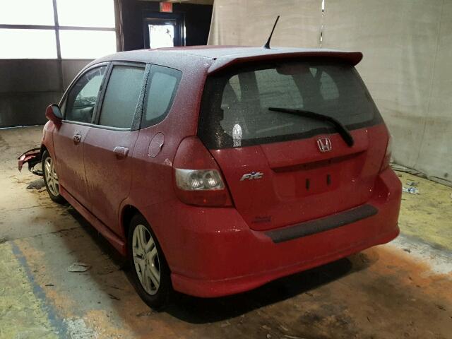 JHMGD38607S055087 - 2007 HONDA FIT S RED photo 3