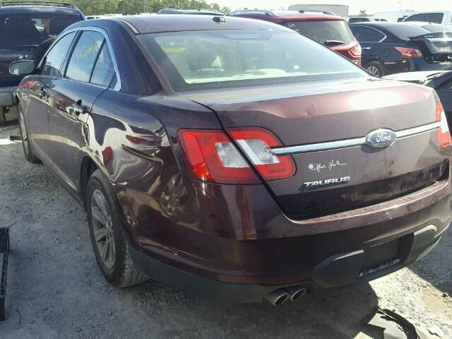 1FAHP2DWXBG131395 - 2011 FORD TAURUS SE MAROON photo 3