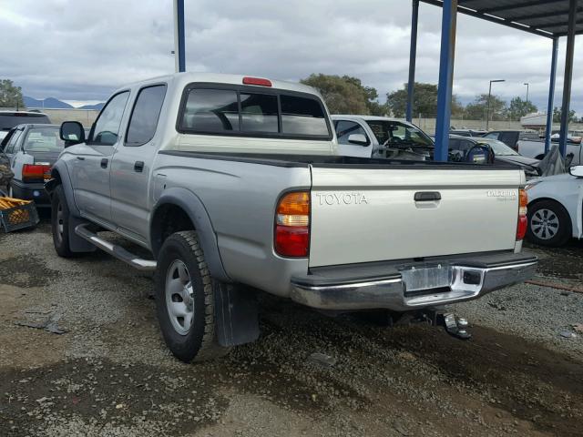 5TEGM92N52Z076753 - 2002 TOYOTA TACOMA DOU SILVER photo 3