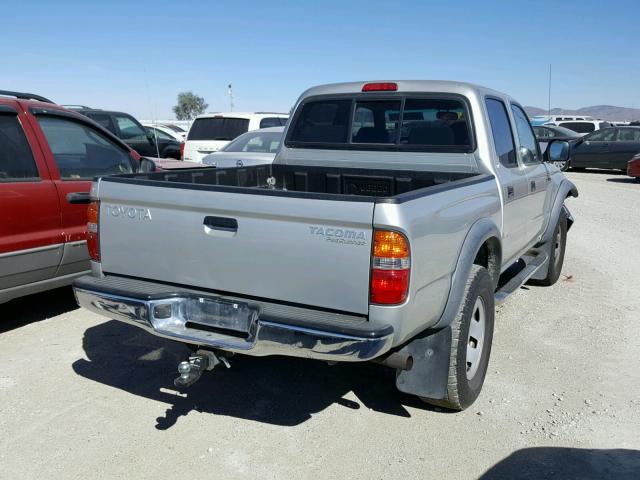 5TEGM92N52Z076753 - 2002 TOYOTA TACOMA DOU SILVER photo 4