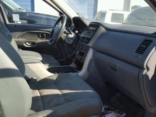 5FNYF18137B031761 - 2007 HONDA PILOT LX GRAY photo 5