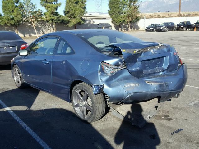 2HGFG12637H577691 - 2007 HONDA CIVIC LX BLUE photo 3