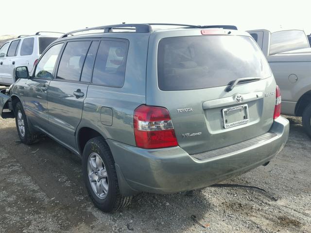 JTEEP21A350099498 - 2005 TOYOTA HIGHLANDER GREEN photo 3