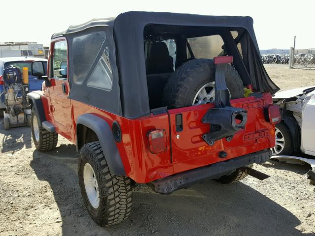 1J4FA44S65P351644 - 2005 JEEP WRANGLER / RED photo 3