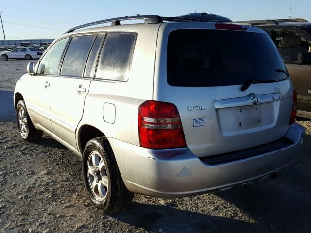 JTEGD21A930062681 - 2003 TOYOTA HIGHLANDER SILVER photo 3