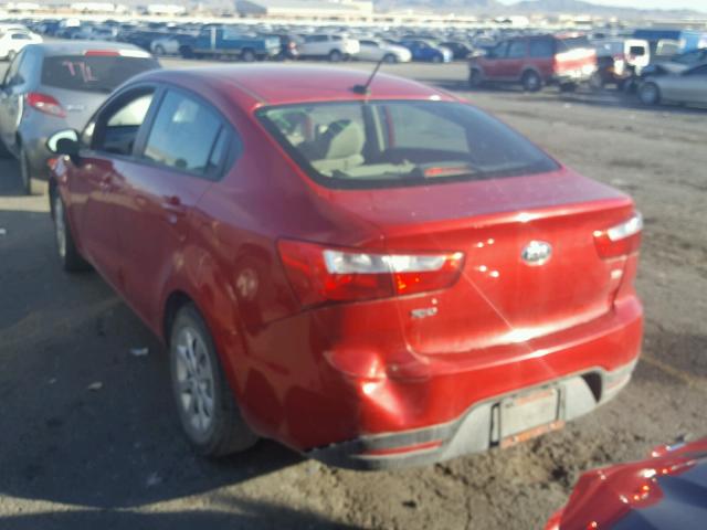 KNADM4A35E6384400 - 2014 KIA RIO LX RED photo 3