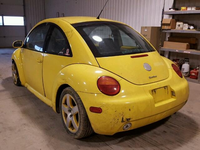 3VWCD21C72M458136 - 2002 VOLKSWAGEN NEW BEETLE YELLOW photo 3