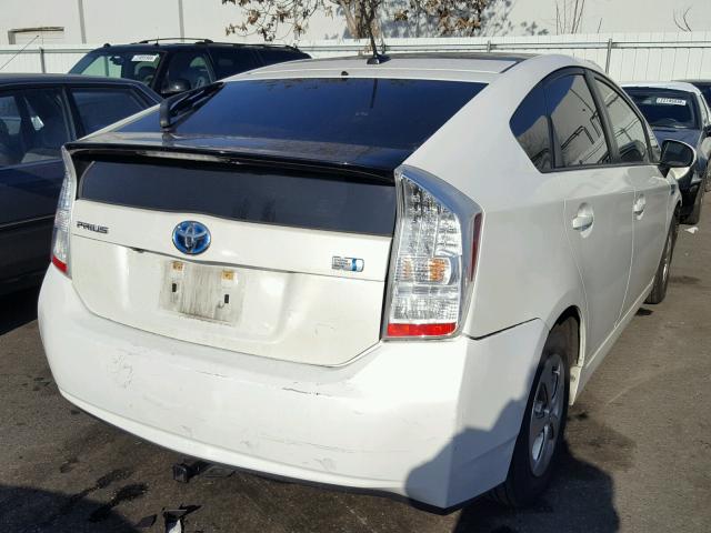 JTDKN3DU0A1240007 - 2010 TOYOTA PRIUS WHITE photo 4