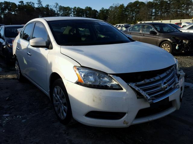 3N1AB7AP3EY313840 - 2014 NISSAN SENTRA S WHITE photo 1